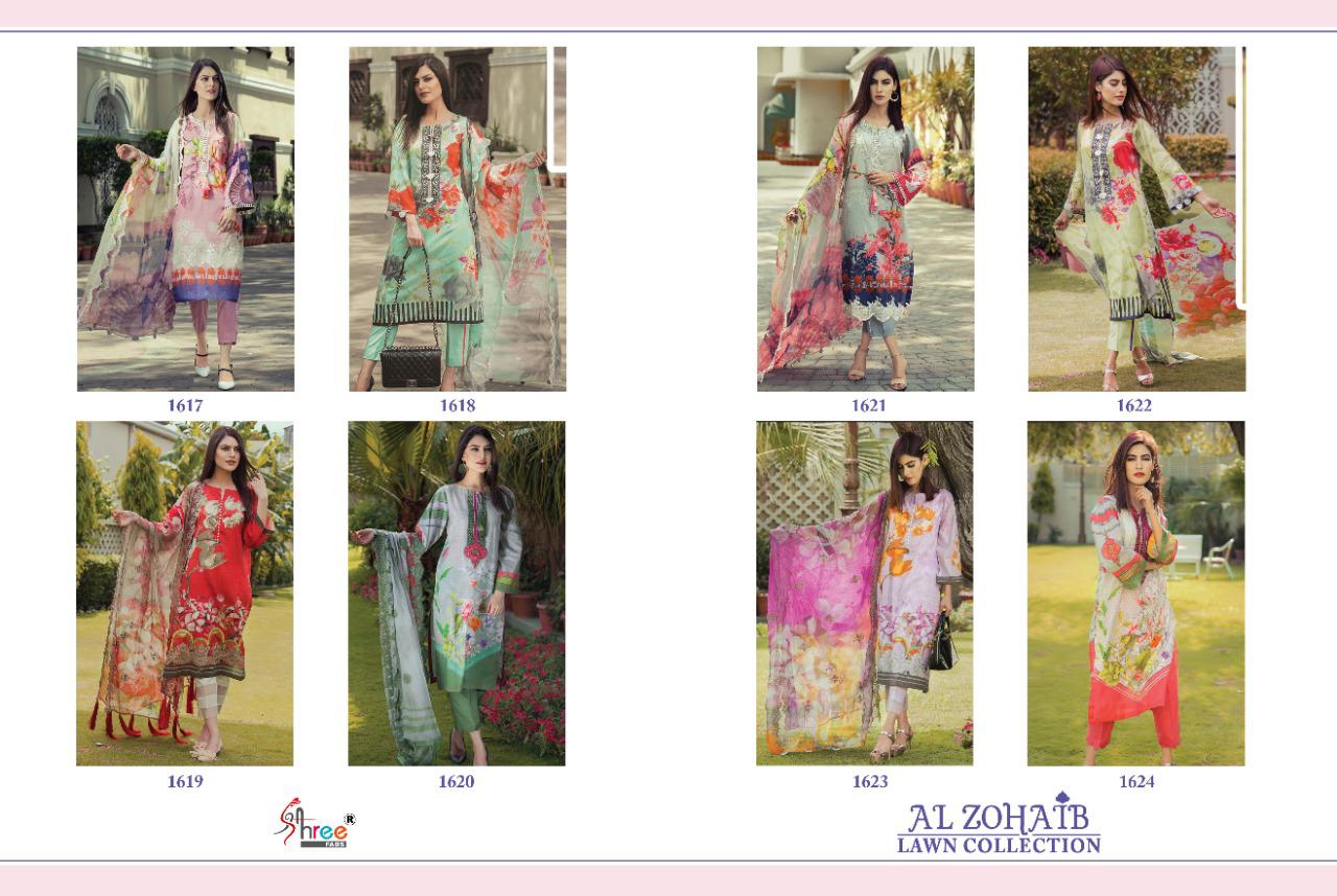 Shree Al Zohaib Lawn latest Collection Regular Wear Pure Cotton With patch Embroidery Pakistani Style Salwar Suit
